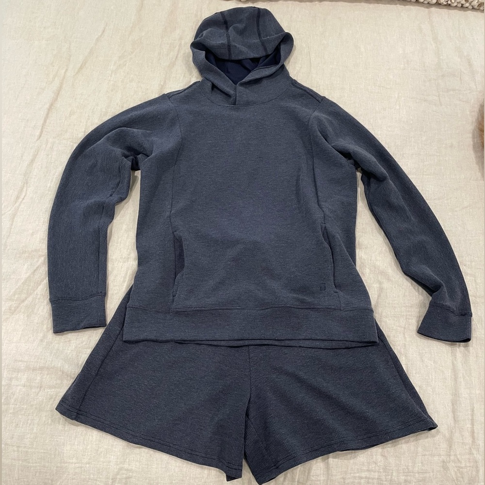 Tommy John Womens Zen Waffle Hoodie and Short Set
